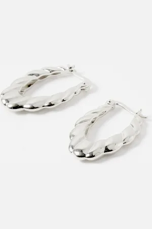 Oliver Bonas Pippa Wavy Plated Oval Hoop Earrings
