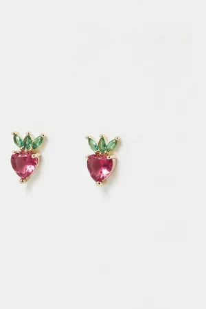 Oliver Bonas Sierra Strawberry Red Stud Earrings