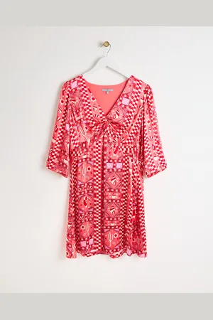 Oliver Bonas Vacation Vibes Graphic Print Mini Dress, size 6