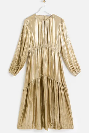 Oliver Bonas Metallic Tiered Midi Dress, size 12