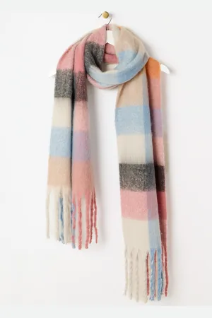 Oliver Bonas Pastel Checked Midweight Scarf