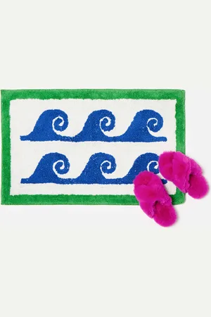Oliver Bonas Blue Wave Rectangular Bath Mat