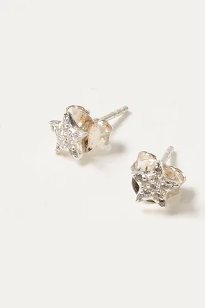 Oliver Bonas Lucina Sterling Cubic Zirconia Star Stud Earrings
