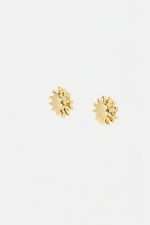 Oliver Bonas Elio Plated Sun Small Stud Earrings