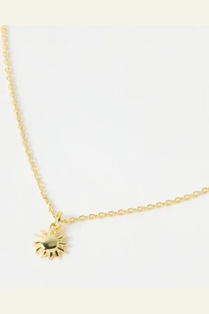 Oliver Bonas Elio Sun Charm Plated Pendant Necklace