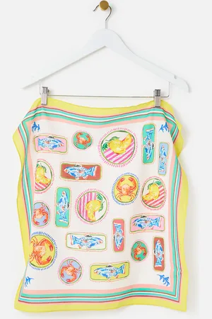 Oliver Bonas Bright Summer Stamps Print Square Scarf