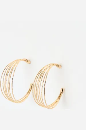 Oliver Bonas Nadia Tone Multi Strand Large Hoop Earrings