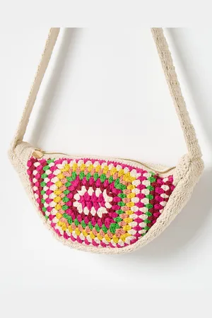 Oliver Bonas Rectangular Crochet Crossbody Belt Bag
