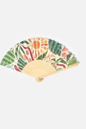 Oliver Bonas Palm Printed Hand Held Fan