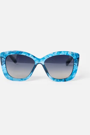 Oliver Bonas Crystal Marbled Angled Square Sunglasses