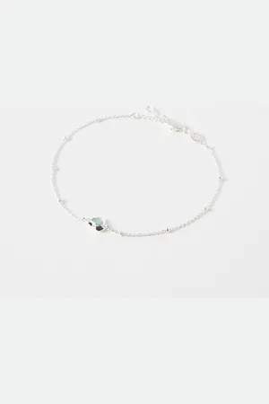 Oliver Bonas Azurine Amazonite Silver Chain Bracelet