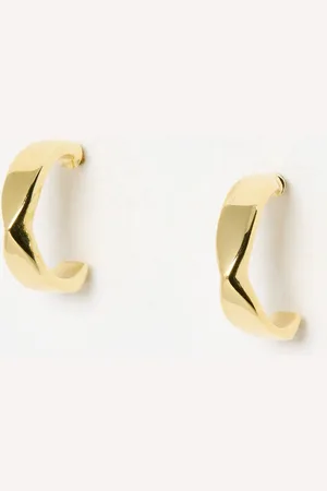 Oliver Bonas Marlowe Faceted Plated Huggie Earrings