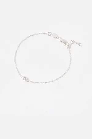 Oliver Bonas Abigail Clear Cubic Zirconia Sterling Silver Chain Bracelet