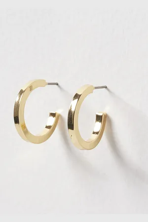 Oliver Bonas Elm Round Plated Hoop Earrings