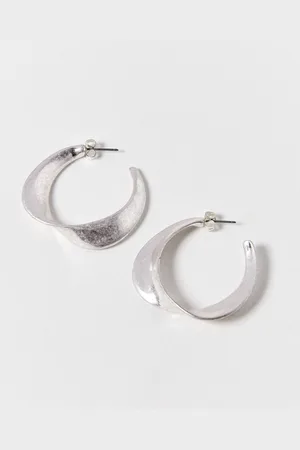 Oliver Bonas Maria Brushed Tone Twist Hoop Earrings