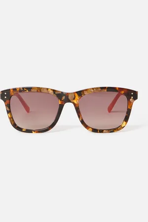 Oliver Bonas Amber Faux Tortoiseshell Square Acetate Sunglasses