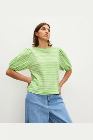 Oliver Bonas Striped Puff Sleeve T-Shirt, size 6