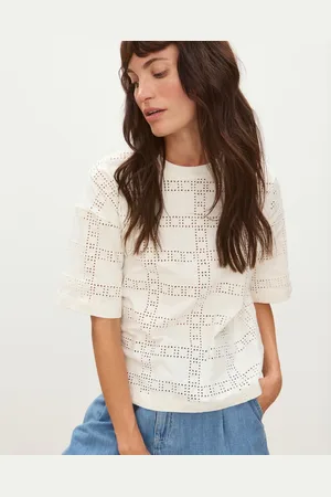 Oliver Bonas Square Broderie T-Shirt, size 12