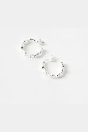 Oliver Bonas Talia Molten Shell Plated Hoop Earrings