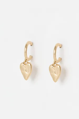 Oliver Bonas Viola Tone Heart Drop Earrings