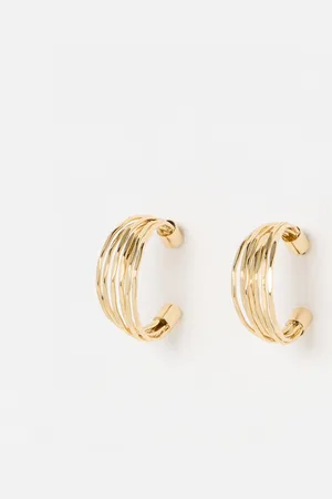 Oliver Bonas Nadia Small Multi Strand Tone Hoop Earrings