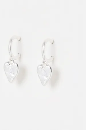 Oliver Bonas Viola Tone Heart Drop Earrings