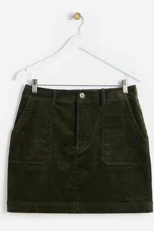 Oliver Bonas Khaki Corduroy Mini Skirt, size 16