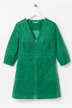 Oliver Bonas Corduroy V-Neck Mini Dress, size 6