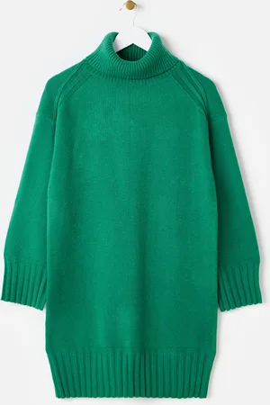 Oliver Bonas Forest Roll Neck Knitted Jumper Dress, size 8