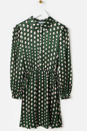 Oliver Bonas Geometric Satin Mini Shirt Dress, size 18