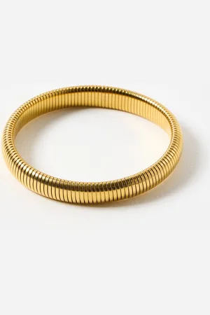 Oliver Bonas Edith Tone Stainless Steel Waterproof Stretch Bangle Bracelet