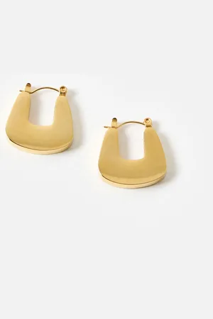 Oliver Bonas Charlotte Tone Stainless Steel Waterproof Square Statement Earrings