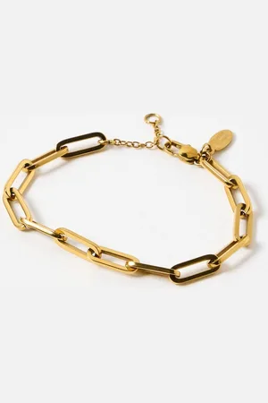 Oliver Bonas Austen Tone Stainless Steel Waterproof Paperclip Chain Bracelet