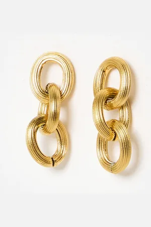 Oliver Bonas Jane Tone Stainless Steel Waterproof Chain Earrings