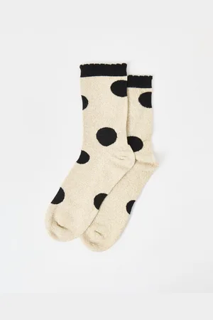 Oliver Bonas & Black Glitter Polka Dot Socks