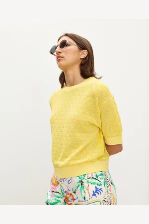 Oliver Bonas Chequerboard Knitted T-Shirt, size 6