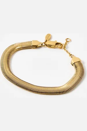 Oliver Bonas Harper Tone Stainless Steel Waterproof Snake Chain Bracelet