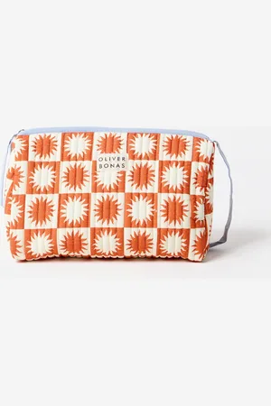 Oliver Bonas Orange Sun Quilted Wash Bag