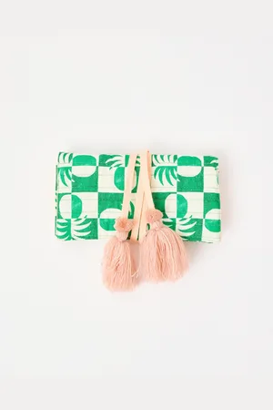 Oliver Bonas Green Pineapple Jewellery Roll