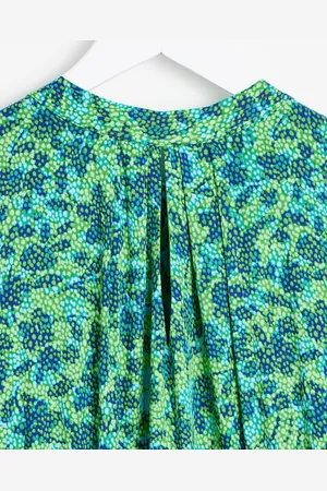 Oliver Bonas Tranquil Floral & Blue Midi Dress, size 8