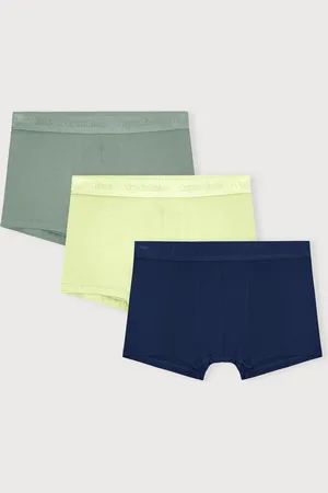Organic Basics Core Trunks 3-Pack Powder Green / Elderflower Green / Deep Navy S