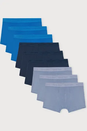 Organic Basics Core Trunks 9-Pack Azure Blue / Midnight Blue / Misty Blue XS