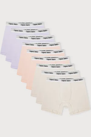 Organic Basics Easy Boxer Briefs 9-Pack Soft Lilac / Himalayan Salt / Sandstone S