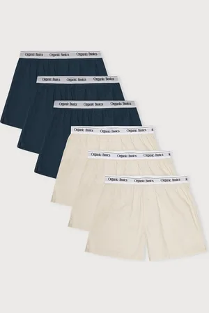 Organic Basics Easy Boxer Shorts 6-Pack Midnight Blue / Sandstone XS