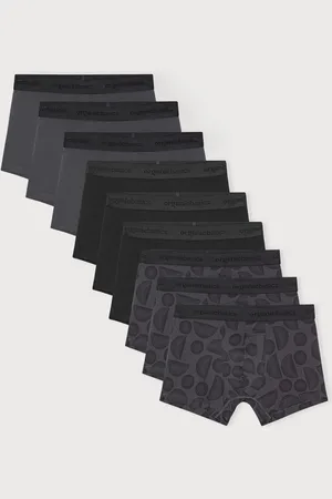 Organic Basics Core Trunks 9-Pack Slate+Black/ Black/ Slate Orb Print XS