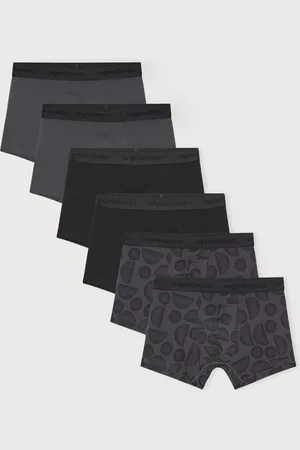 Organic Basics Core Trunks 6-Pack Slate+Black/ Black/ Slate Orb Print XS