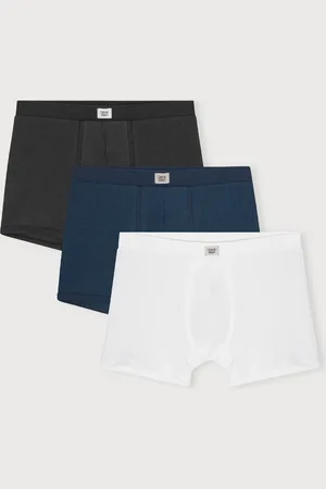 Organic Basics Core Icon Rib Trunks 3-Pack Black / White / Midnight Blue XS