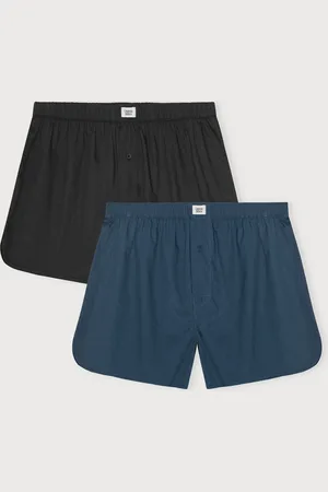 Organic Basics Core Icon Boxer Shorts 2-Pack Black / Midnight Blue XS