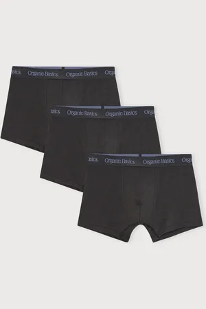 Organic Basics Core Trunks 3-Pack Black / Stone Blue S