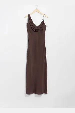 & OTHER STORIES Draped Silk Midi Dress